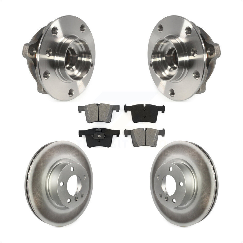 Front Hub Bearing Assembly With Coated Disc Brake Rotors And Semi-Metallic Pads Kit For BMW X3 X4 KBB-104249