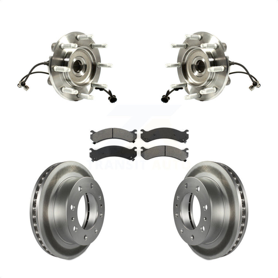 Front Hub Bearing Assembly With Coated Disc Brake Rotors And Semi-Metallic Pads Kit For Chevrolet Silverado 2500 HD GMC Sierra Classic 1500 Suburban Yukon XL Avalanche KBB-104316