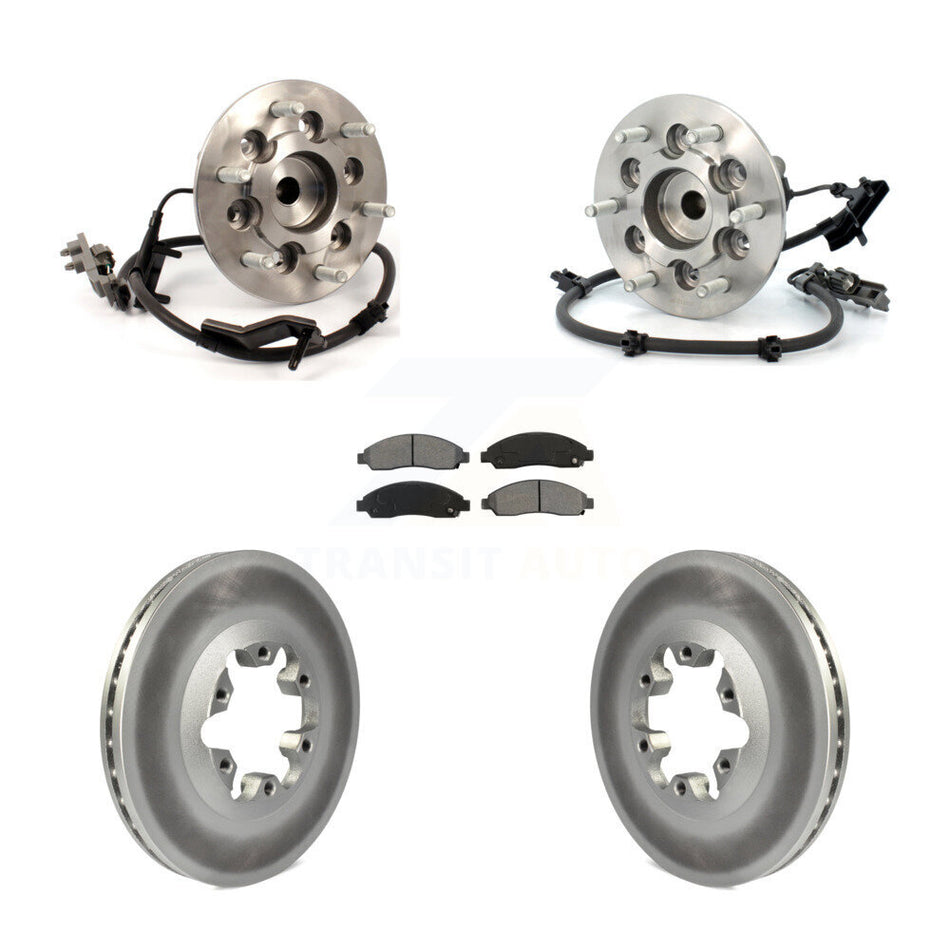 Front Hub Bearing Assembly With Coated Disc Brake Rotors And Semi-Metallic Pads Kit For Chevrolet Colorado GMC Canyon Isuzu i-290 i-280 i-370 KBB-104392