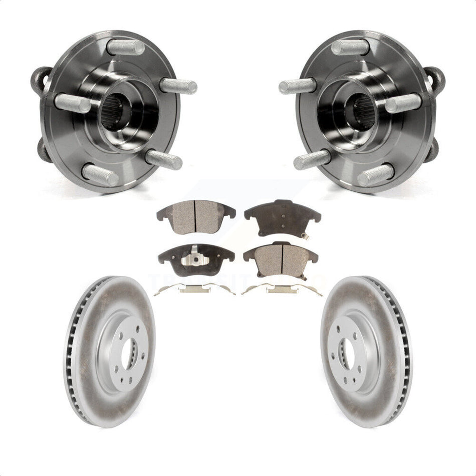 Front Hub Bearing Assembly With Coated Disc Brake Rotors And Ceramic Pads Kit For Ford Fusion Lincoln MKZ KBB-104415