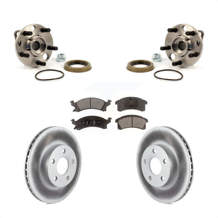 Front Hub Bearing Coated Brake Rotor Pad Kit For Chevrolet Cavalier Pontiac Sunfire Grand KBB-104428