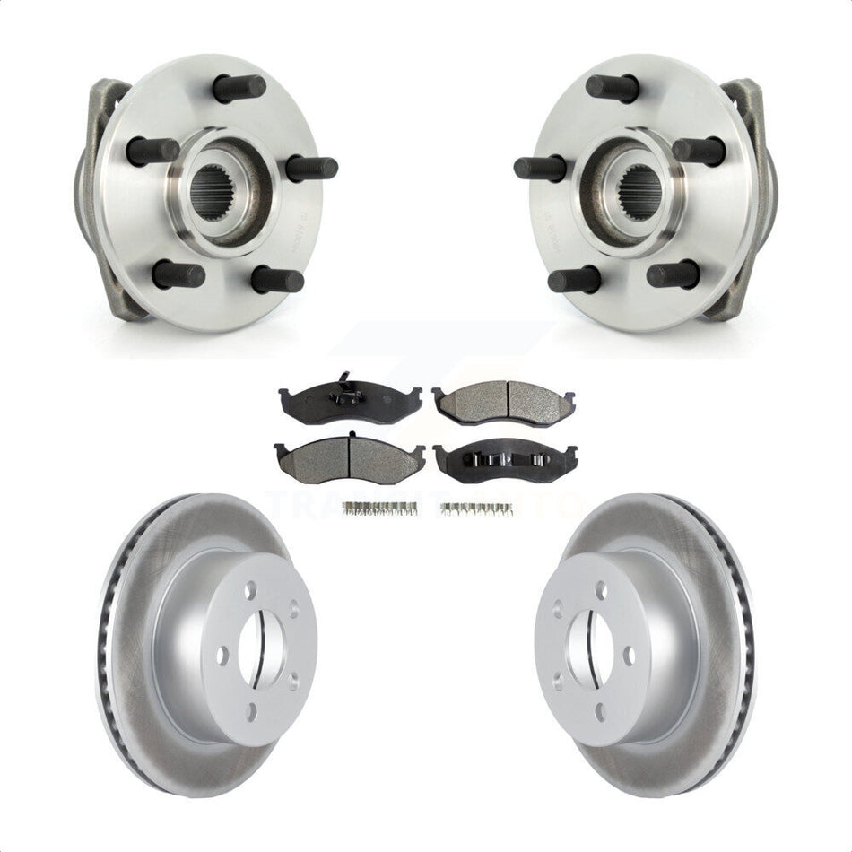 Front Hub Bearing Assembly With Coated Disc Brake Rotors And Ceramic Pads Kit For Jeep Grand Wagoneer TJ KBB-104431