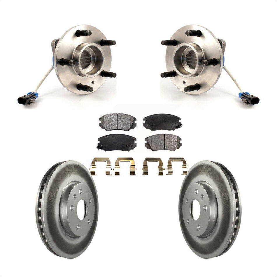 Front Hub Bearing Assembly With Coated Disc Brake Rotors And Ceramic Pads Kit For 2010 Buick Allure KBB-104449