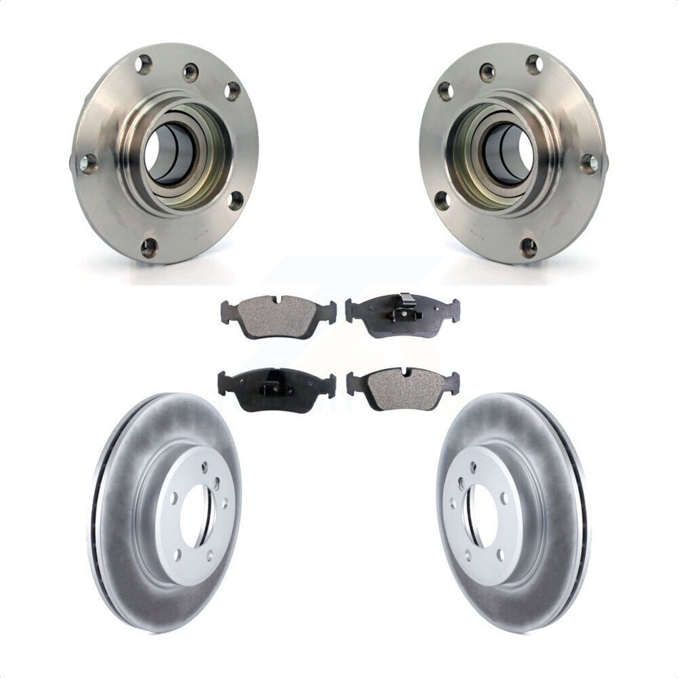 Front Hub Bearing Assembly With Coated Disc Brake Rotors And Ceramic Pads Kit For BMW 325i Z4 325Ci Z3 323i 328i 323Ci 328Ci 320i KBB-104456