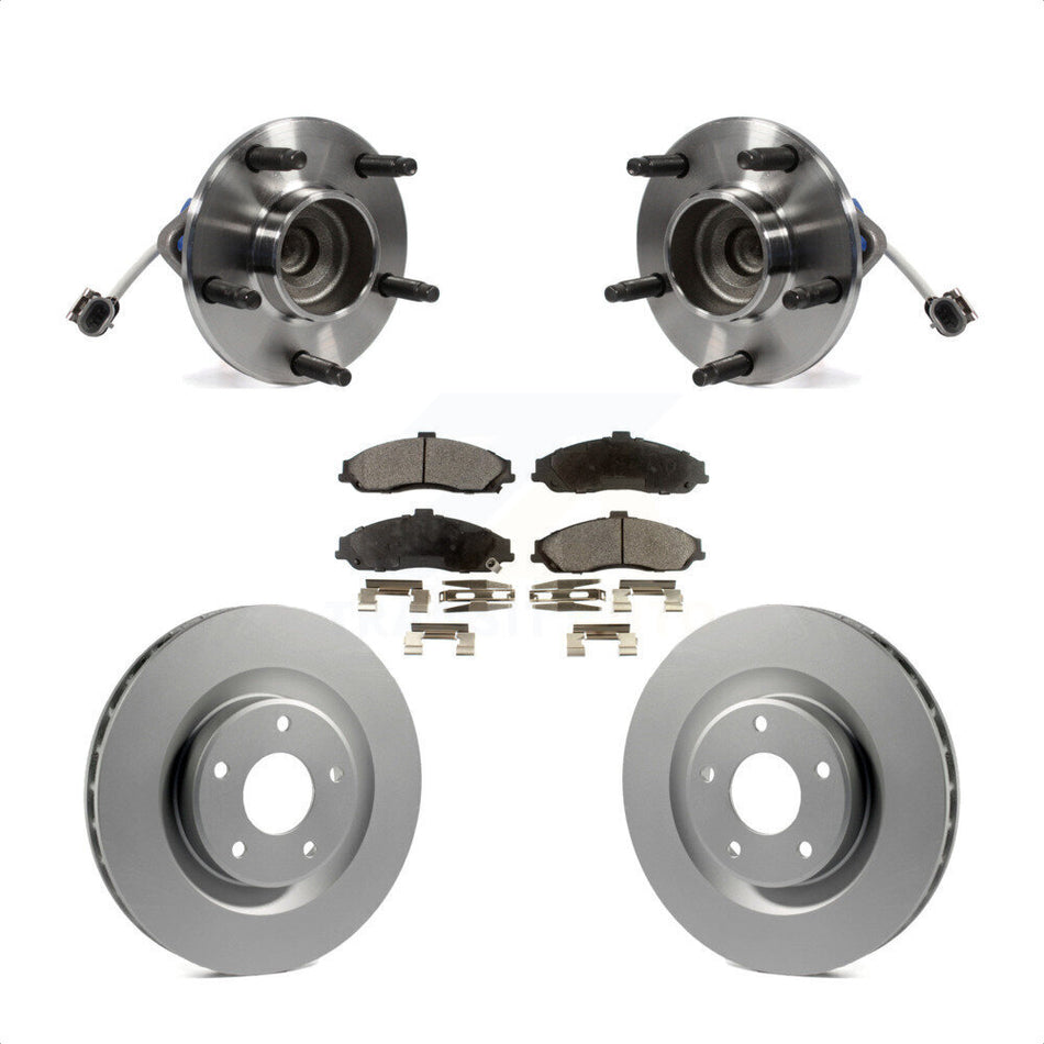Front Hub Bearing Assembly With Coated Disc Brake Rotors And Ceramic Pads Kit For Chevrolet Corvette Cadillac XLR KBB-104459