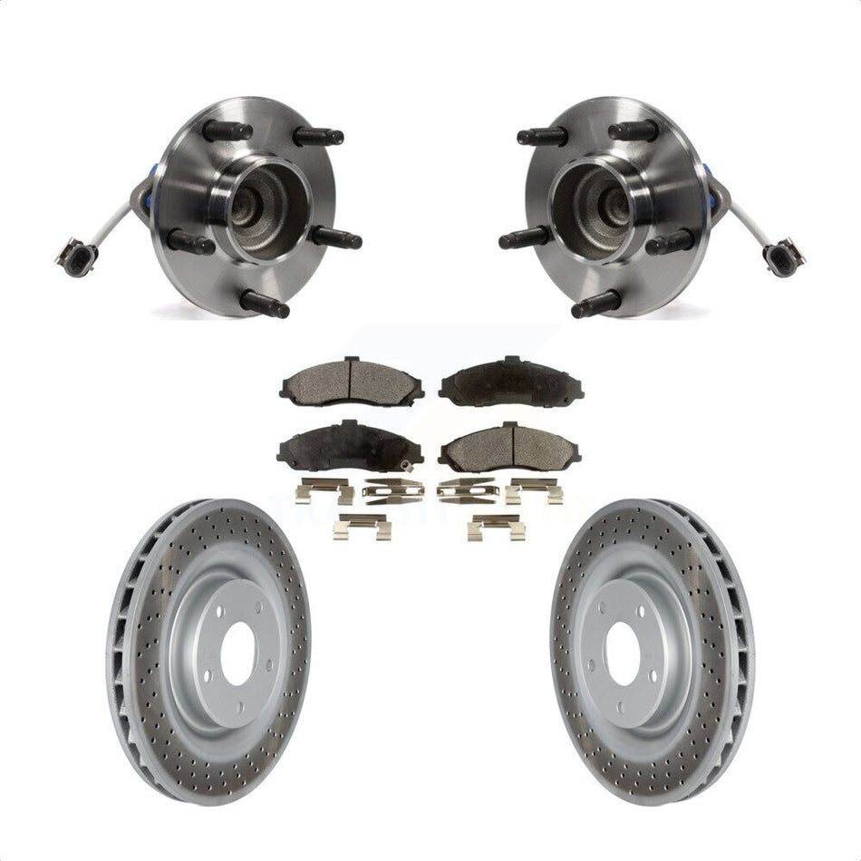 Front Hub Bearing Assembly With Coated Disc Brake Rotors And Ceramic Pads Kit For Chevrolet Corvette Cadillac XLR KBB-104460