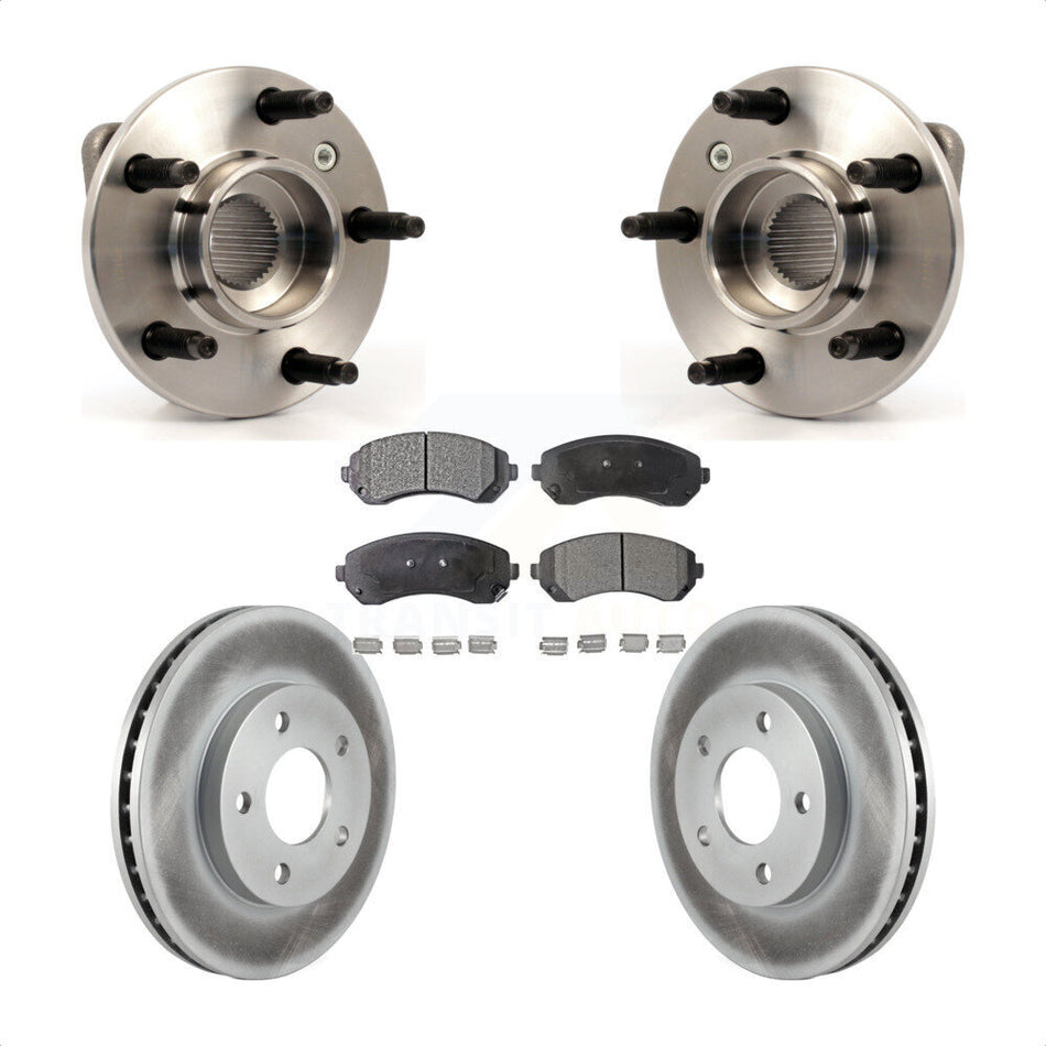 Front Hub Bearing Assembly With Coated Disc Brake Rotors And Ceramic Pads Kit For Buick Rendezvous Pontiac Aztek KBB-104469