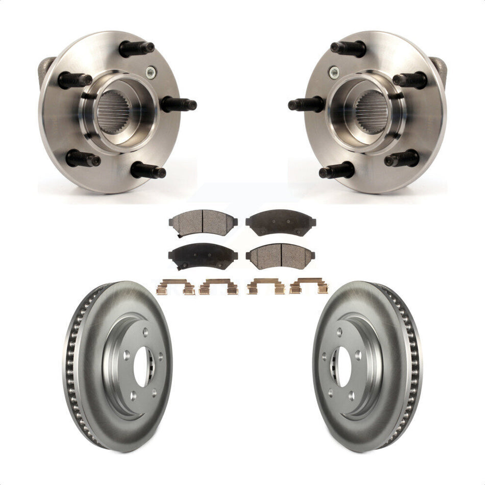 Front Hub Bearing Assembly With Coated Disc Brake Rotors And Ceramic Pads Kit For Pontiac Grand Prix Buick LaCrosse Allure KBB-104470