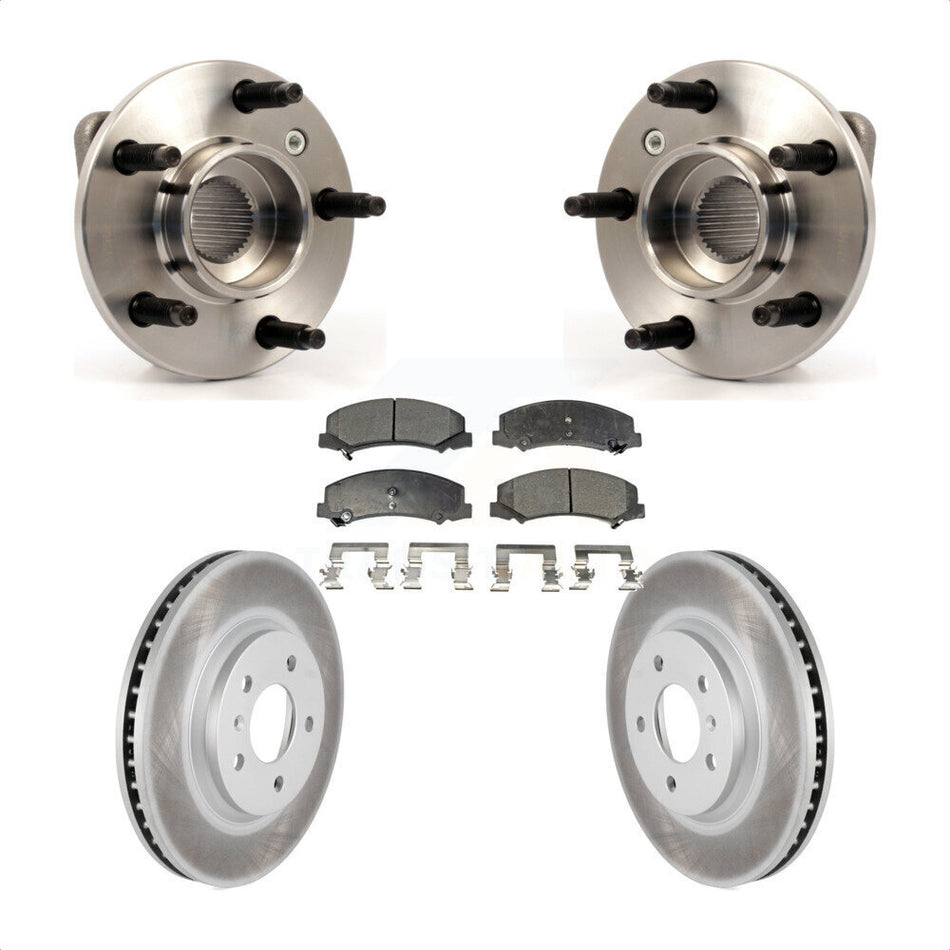 Front Hub Bearing Assembly With Coated Disc Brake Rotors And Ceramic Pads Kit For Chevrolet Impala Monte Carlo Non-ABS KBB-104471