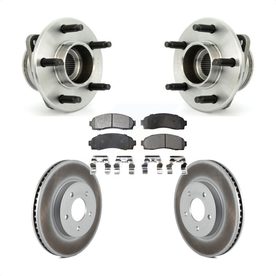 Front Hub Bearing Assembly With Coated Disc Brake Rotors And Ceramic Pads Kit For Saturn Vue Chevrolet Equinox Pontiac Torrent Non-ABS KBB-104479