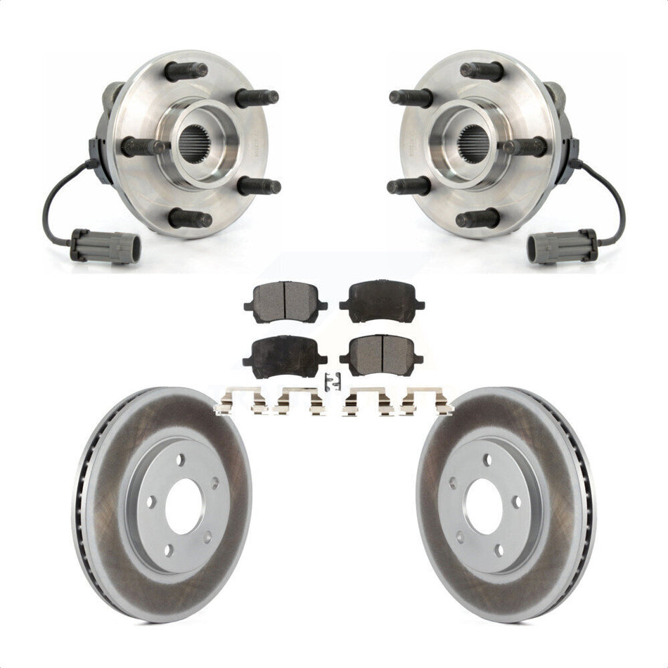 Front Hub Bearing Assembly With Coated Disc Brake Rotors And Ceramic Pads Kit For Chevrolet HHR KBB-104500