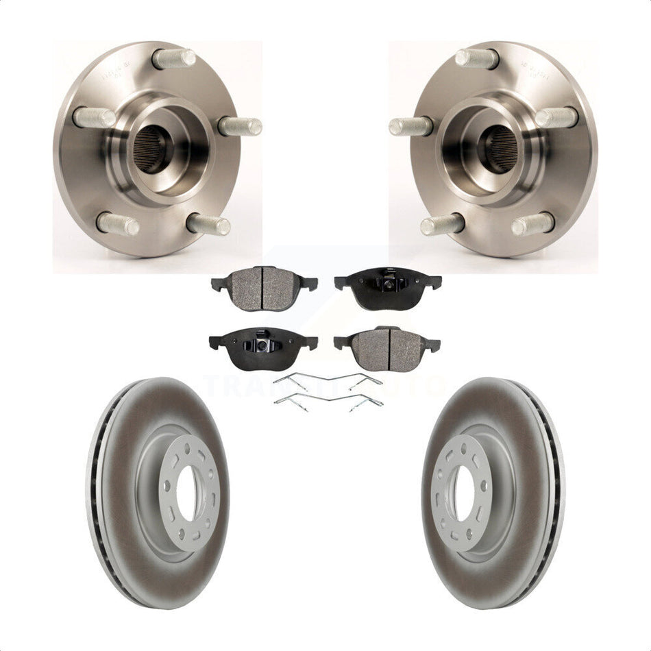 Front Hub Bearing Assembly With Coated Disc Brake Rotors And Ceramic Pads Kit For Mazda 3 2.3L KBB-104505