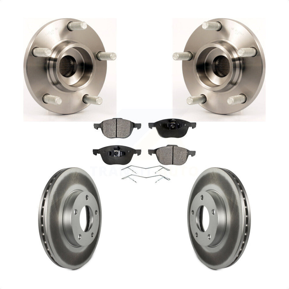 Front Hub Bearing Assembly With Coated Disc Brake Rotors And Ceramic Pads Kit For Mazda 3 2.0L KBB-104506