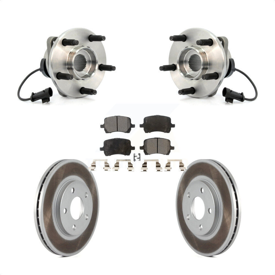 Front Hub Bearing Assembly With Coated Disc Brake Rotors And Ceramic Pads Kit For Chevrolet Malibu Pontiac G6 KBB-104510