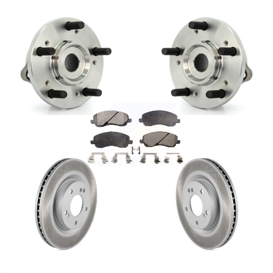 Front Hub Bearing Assembly With Coated Disc Brake Rotors And Ceramic Pads Kit For Mitsubishi Galant Eclipse KBB-104517