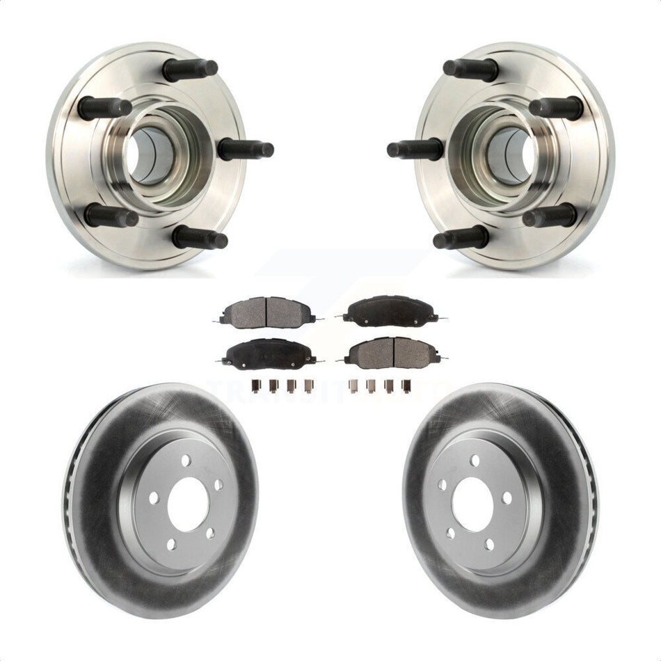 Front Hub Bearing Assembly With Coated Disc Brake Rotors And Ceramic Pads Kit For Ford Mustang KBB-104528