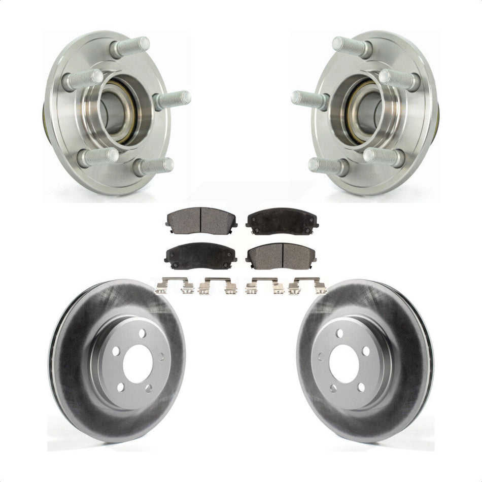 Front Hub Bearing Assembly With Coated Disc Brake Rotors And Ceramic Pads Kit For Dodge Chrysler 300 Charger Magnum Challenger KBB-104533