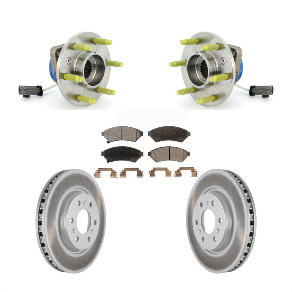 Front Hub Bearing Assembly With Coated Disc Brake Rotors And Ceramic Pads Kit For Chevrolet Uplander Buick Terraza Pontiac Montana Saturn Relay KBB-104545