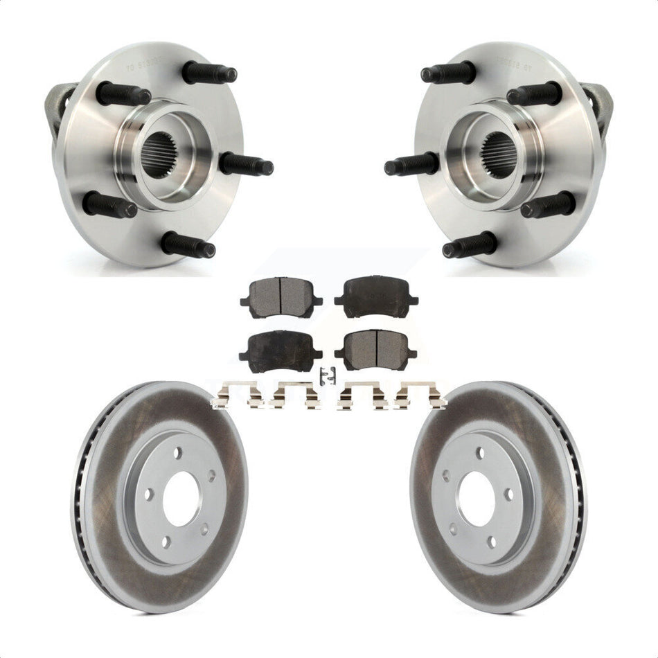 Front Hub Bearing Assembly With Coated Disc Brake Rotors And Ceramic Pads Kit For Chevrolet HHR KBB-104546