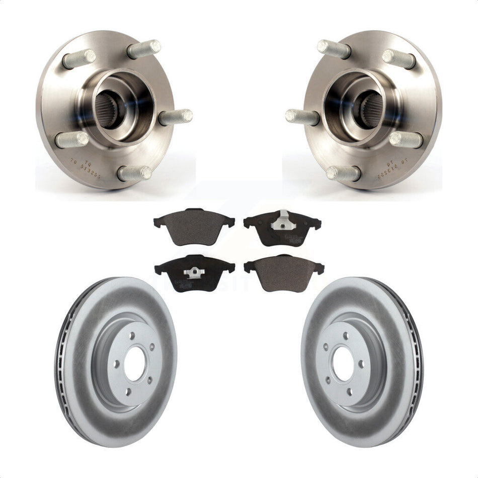 Front Hub Bearing Assembly With Coated Disc Brake Rotors And Ceramic Pads Kit For Volvo S40 C70 V50 320mm Diameter Rotor KBB-104569