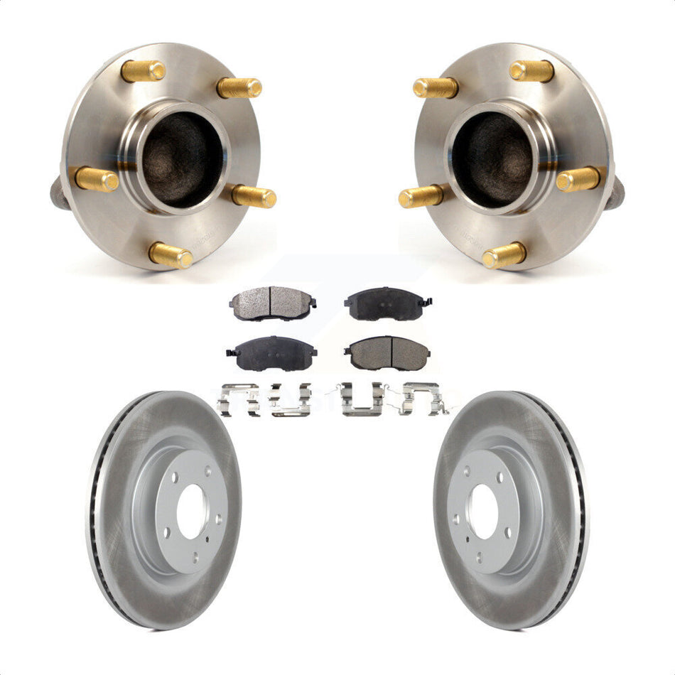 Front Hub Bearing Assembly With Coated Disc Brake Rotors And Ceramic Pads Kit For Infiniti G35 Nissan 350Z INFINITI Without Brembo Brakes KBB-104595