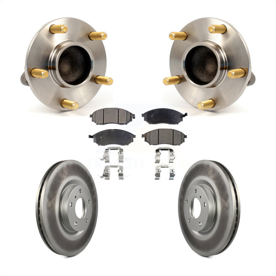 Front Hub Bearing Assembly With Coated Disc Brake Rotors And Ceramic Pads Kit For Infiniti G35 Nissan 350Z INFINITI KBB-104596