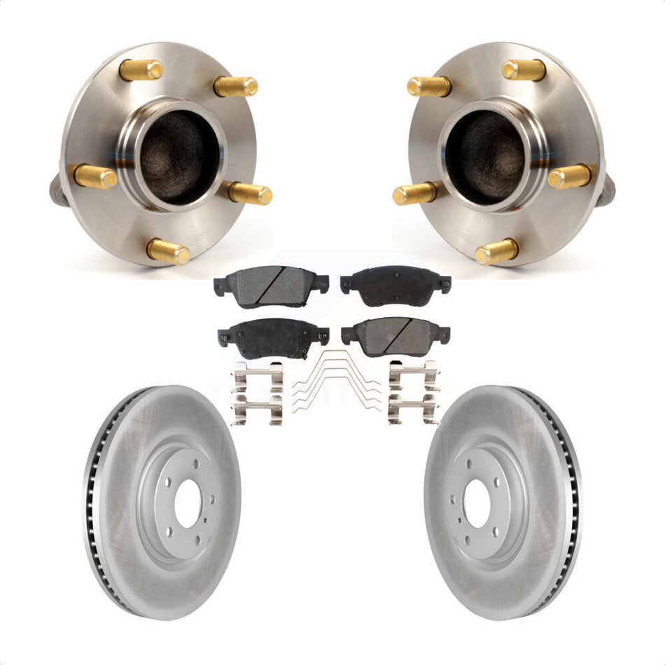 Front Hub Bearing Assembly With Coated Disc Brake Rotors And Ceramic Pads Kit For 2007 INFINITI G35 Sport with Coupe RWD KBB-104597