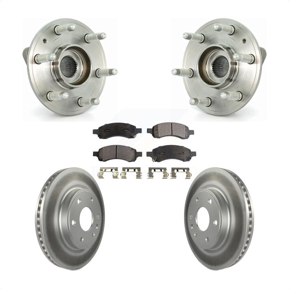 Front Hub Bearing Assembly With Coated Disc Brake Rotors And Ceramic Pads Kit For Chevrolet Traverse GMC Acadia Buick Enclave Saturn Outlook Limited KBB-104612