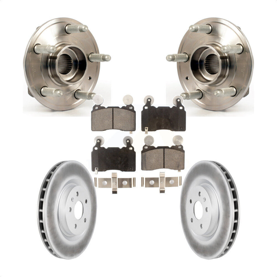 Front Hub Bearing Assembly With Coated Disc Brake Rotors And Ceramic Pads Kit For 2010-2013 Chevrolet Camaro SS KBB-104622