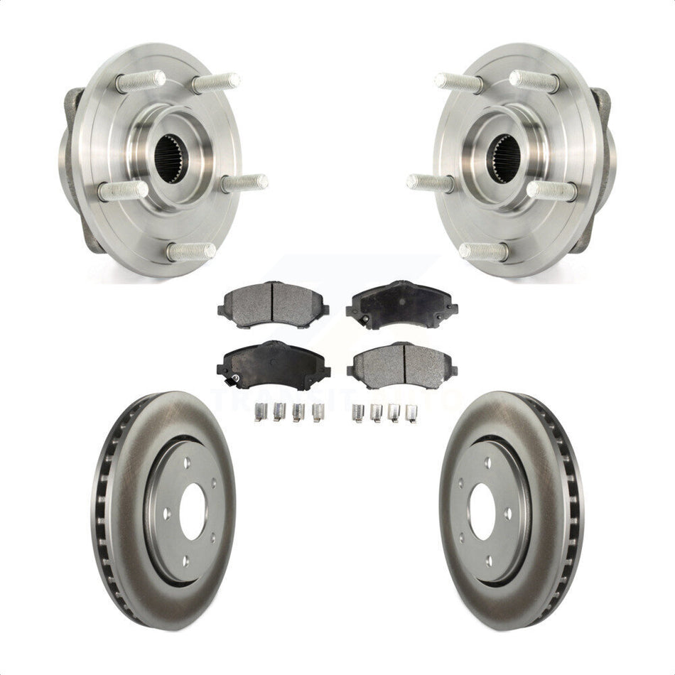 Front Hub Bearing Assembly With Coated Disc Brake Rotors And Ceramic Pads Kit For Dodge Journey KBB-104624