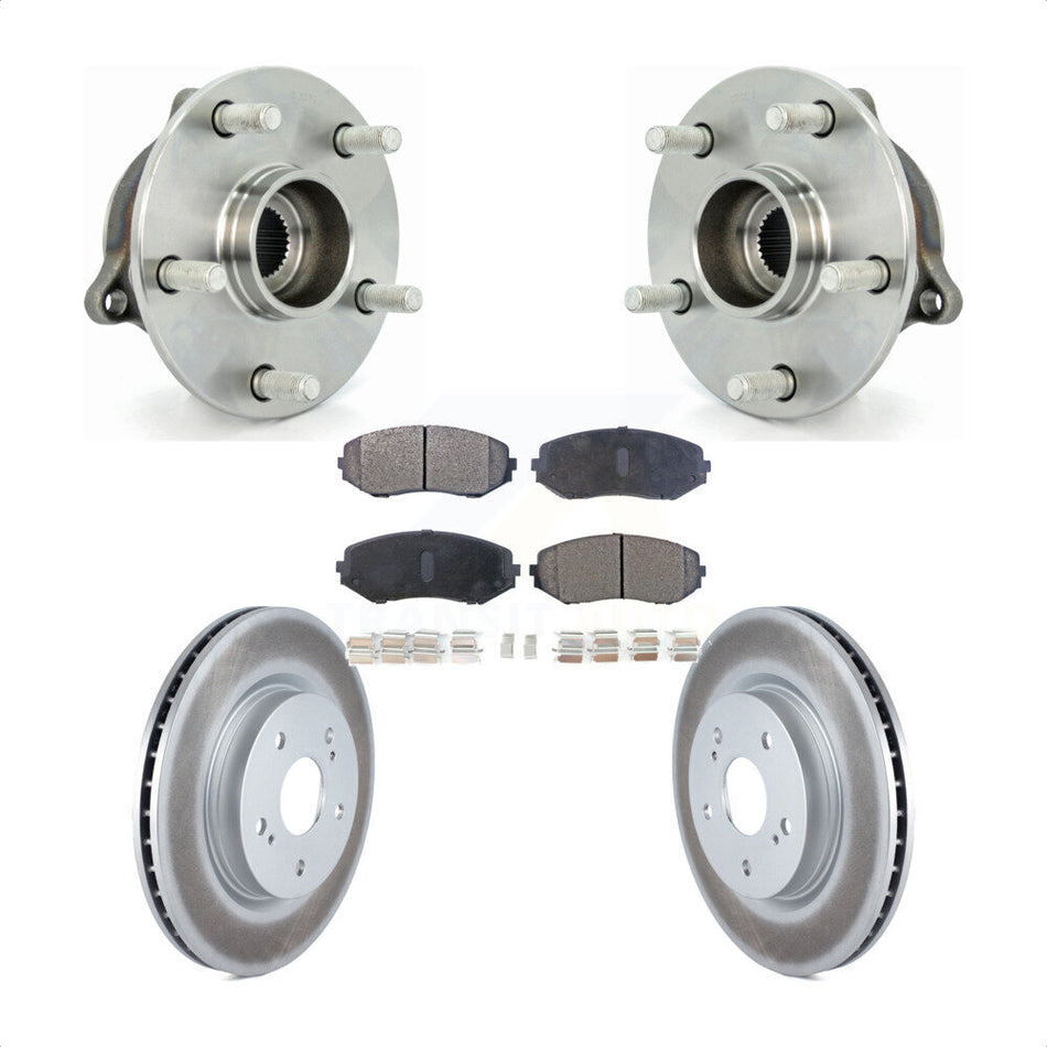 Front Hub Bearing Assembly With Coated Disc Brake Rotors And Ceramic Pads Kit For 2006-2013 Suzuki Grand Vitara KBB-104635
