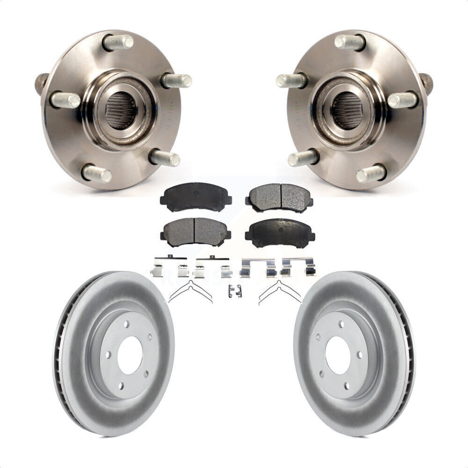 Front Hub Bearing Assembly With Coated Disc Brake Rotors And Ceramic Pads Kit For Nissan Rogue Select KBB-104648