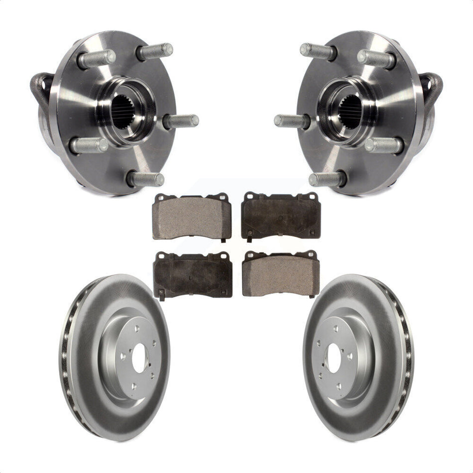 Front Hub Bearing Assembly With Coated Disc Brake Rotors And Ceramic Pads Kit For Subaru Impreza WRX STI KBB-104653