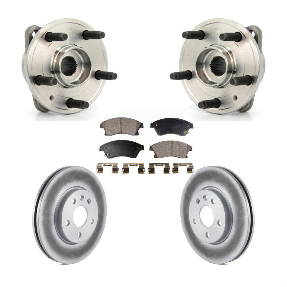 Front Hub Bearing Assembly With Coated Disc Brake Rotors And Ceramic Pads Kit For Chevrolet Cruze Limited KBB-104669