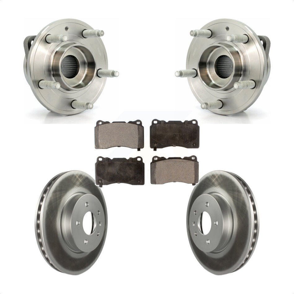 Front Hub Bearing Assembly With Coated Disc Brake Rotors And Ceramic Pads Kit For Cadillac ATS 321mm Diameter Rotor KBB-104675