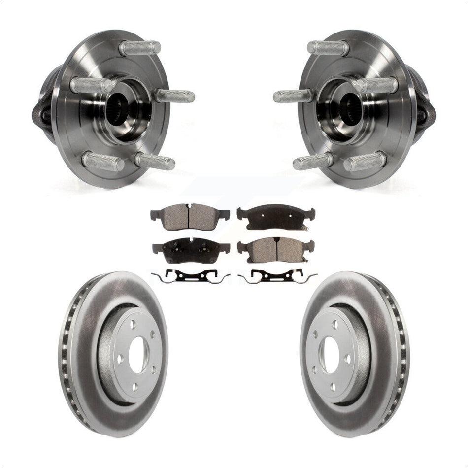 Front Hub Bearing Assembly With Coated Disc Brake Rotors And Ceramic Pads Kit For Jeep Grand Cherokee Dodge Durango KBB-104677