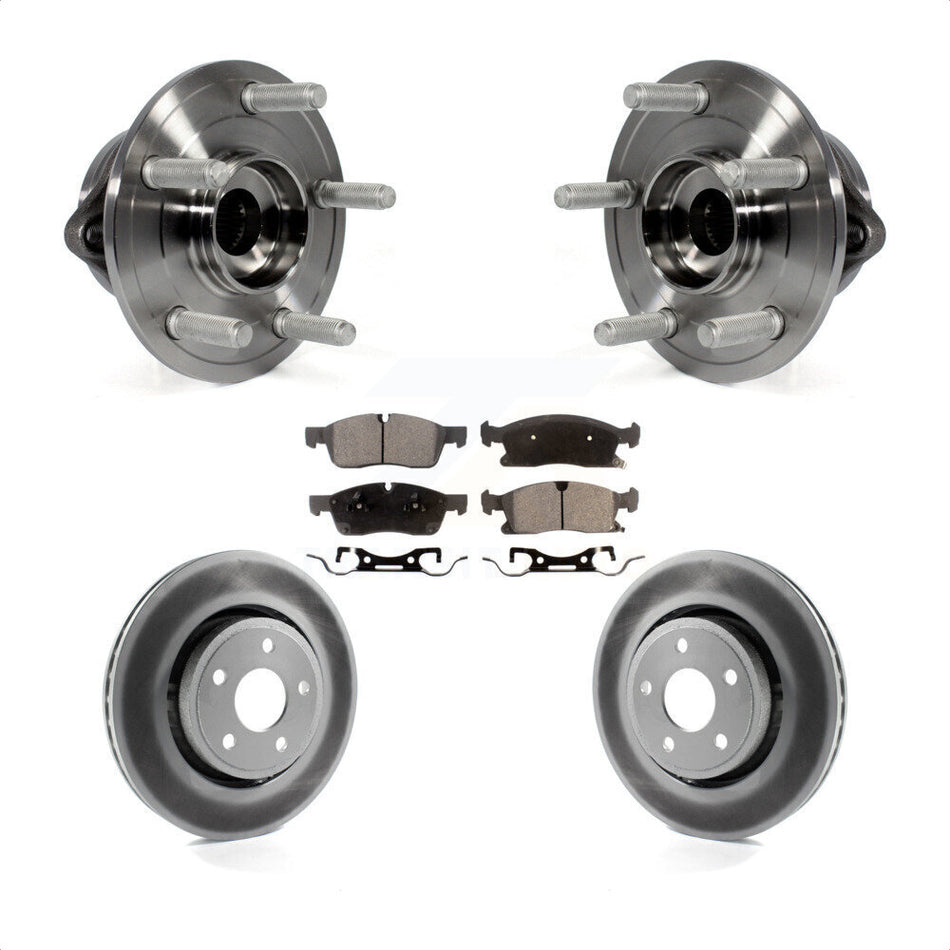 Front Hub Bearing Assembly With Coated Disc Brake Rotors And Ceramic Pads Kit For Jeep Grand Cherokee Dodge Durango WK KBB-104678