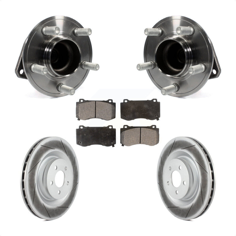 Front Hub Bearing Assembly With Coated Disc Brake Rotors And Ceramic Pads Kit For Dodge Charger Challenger Chrysler 300 KBB-104681