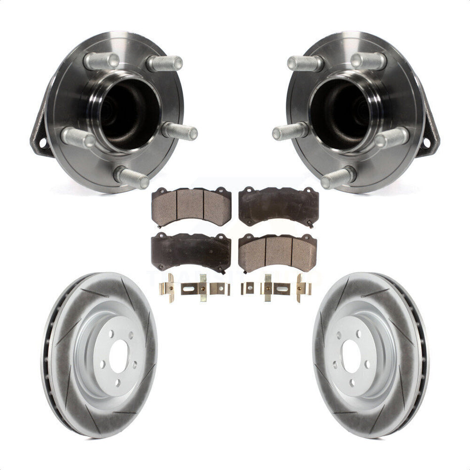 Front Hub Bearing Assembly With Coated Disc Brake Rotors And Ceramic Pads Kit For Dodge Challenger Charger KBB-104682