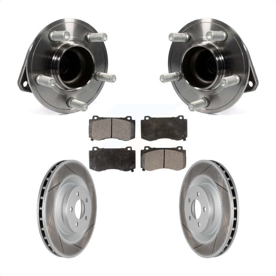 Front Hub Bearing Assembly With Coated Disc Brake Rotors And Ceramic Pads Kit For Dodge Charger Challenger Chrysler 300 KBB-104683