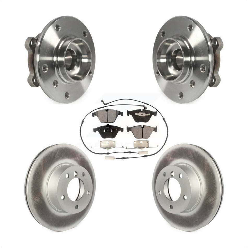 Front Hub Bearing Assembly With Coated Disc Brake Rotors And Ceramic Pads Kit For 2013-2015 BMW X1 xDrive28i with AWD KBB-104691