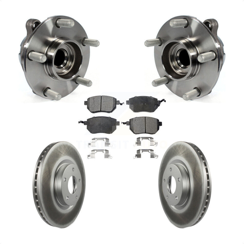 Front Hub Bearing Assembly With Coated Disc Brake Rotors And Ceramic Pads Kit For INFINITI FX35 RWD KBB-104692