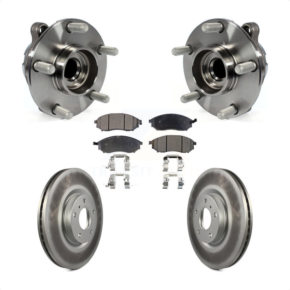 Front Hub Bearing Assembly With Coated Disc Brake Rotors And Ceramic Pads Kit For INFINITI G37 G35 M35 Nissan 370Z EX35 QX70 M37 G25 Q70 Q70L M45 Q40 QX50 M56 EX37 M35h KBB-104694