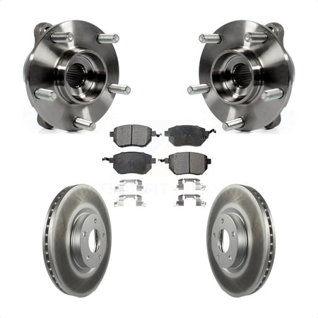Front Hub Bearing Assembly Coated Disc Brake Rotors And Pads Kit For INFINITI FX35 FX45 KBB-104700