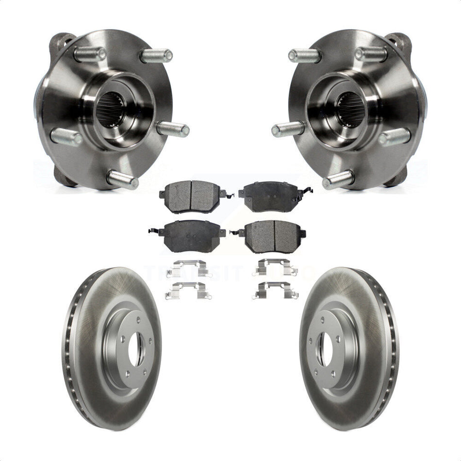 Front Hub Bearing Assembly Coated Disc Brake Rotors And Pads Kit For INFINITI FX35 FX45 KBB-104700