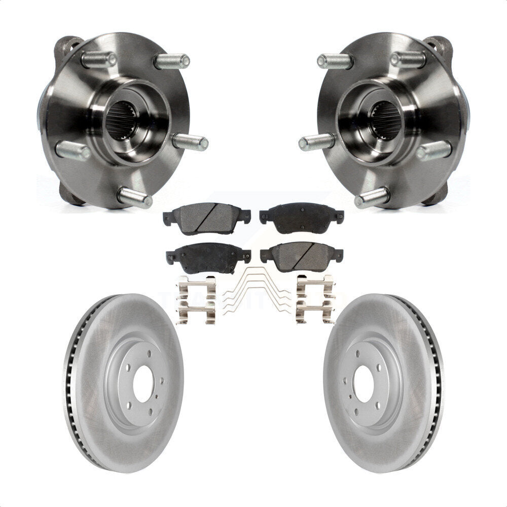 Front Hub Bearing Assembly Coated Disc Brake Rotors And Pads Kit For INFINITI G35 Q60 KBB-104703