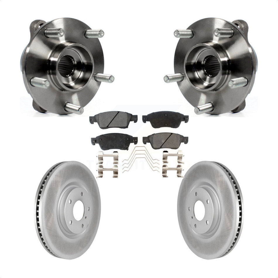 Front Hub Bearing Assembly Coated Disc Brake Rotors And Pads Kit For INFINITI G35 Q60 KBB-104703