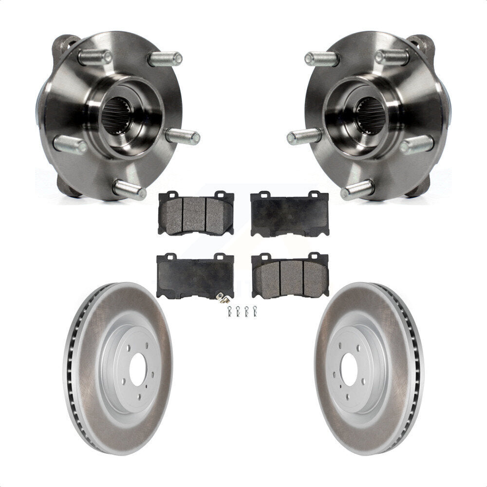 Front Hub Bearing Coated Brake Rotor Pads Kit For INFINITI Q50 Q60 M37 FX50 QX70 Q70 Q70L KBB-104704