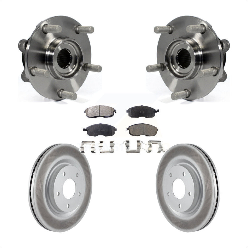 Front Hub Bearing Assembly With Coated Disc Brake Rotors And Ceramic Pads Kit For Nissan Juke KBB-104707