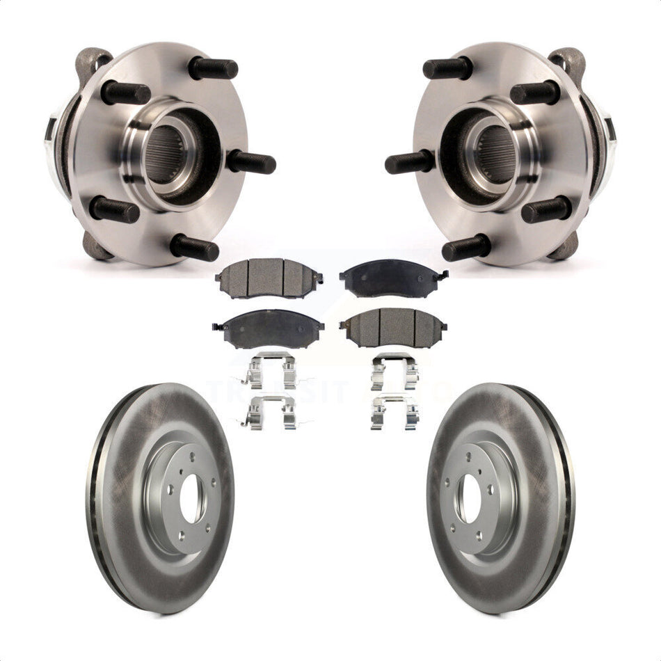 Front Hub Bearing Assembly With Coated Disc Brake Rotors And Ceramic Pads Kit For Nissan Murano KBB-104711